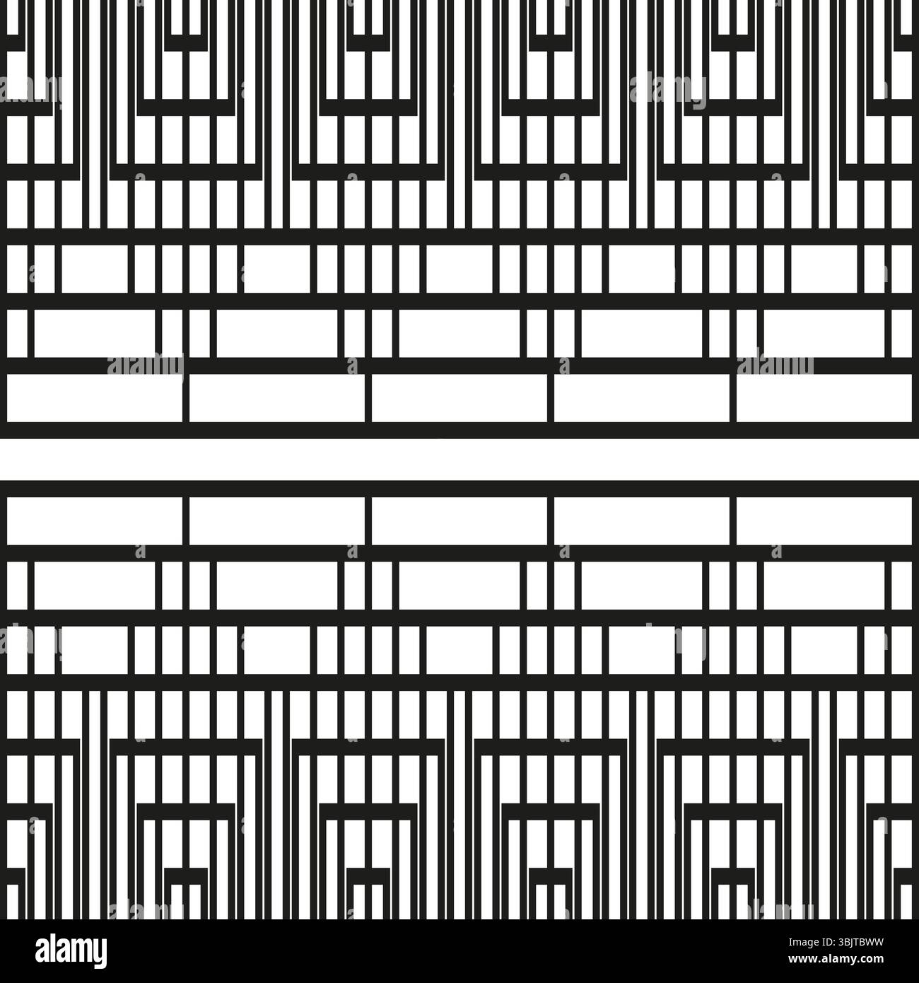 Horizontales Streifenmuster. Abstrakter linearer Hintergrund. Parallele Vektorlinien. Minimalistisches monochromes Design. Stock Vektor