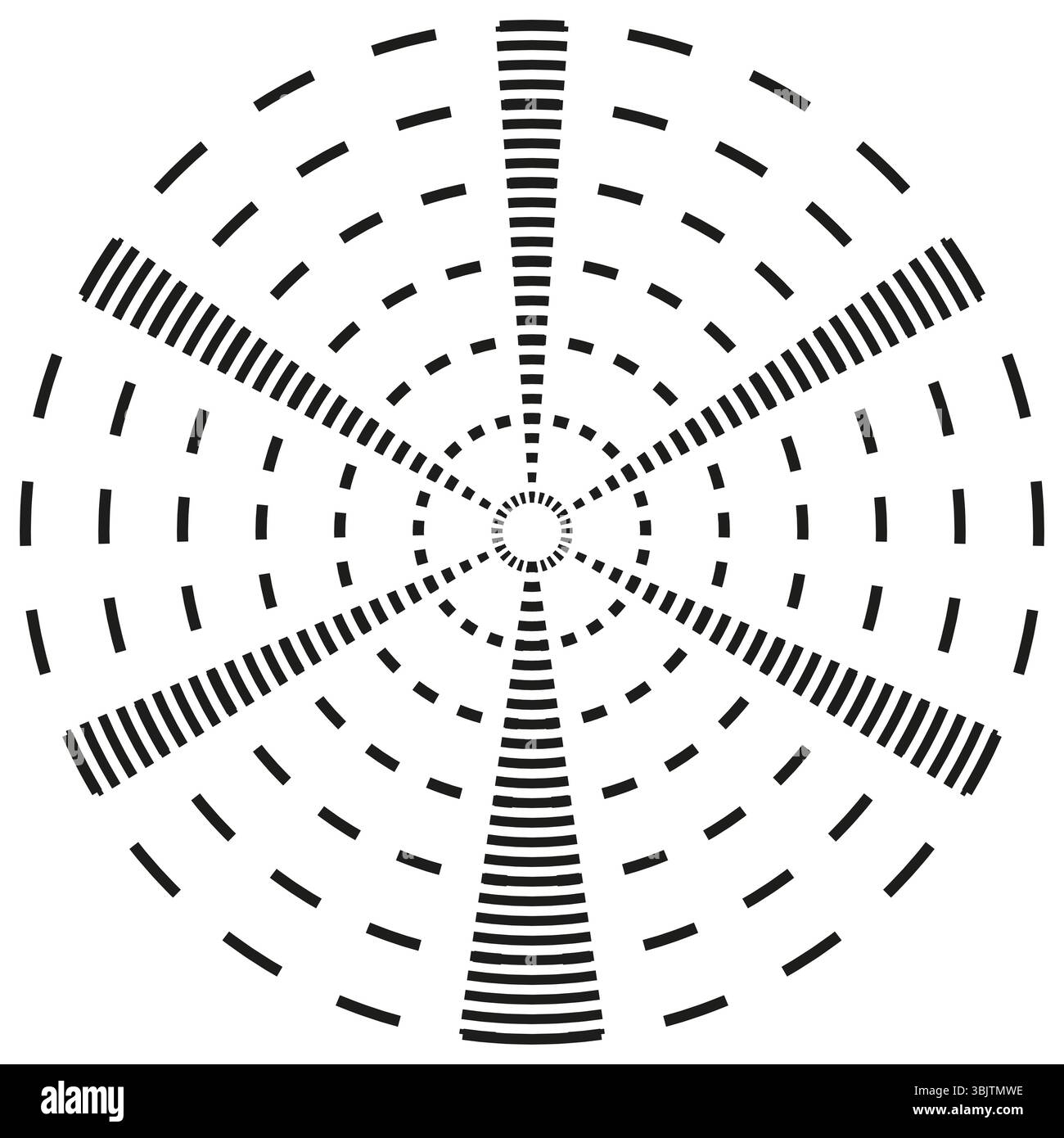 Explosionsmuster. Platzende Sterngrafik. Radialer Bewegungseffekt. Abstraktes Vektordesign. Stock Vektor