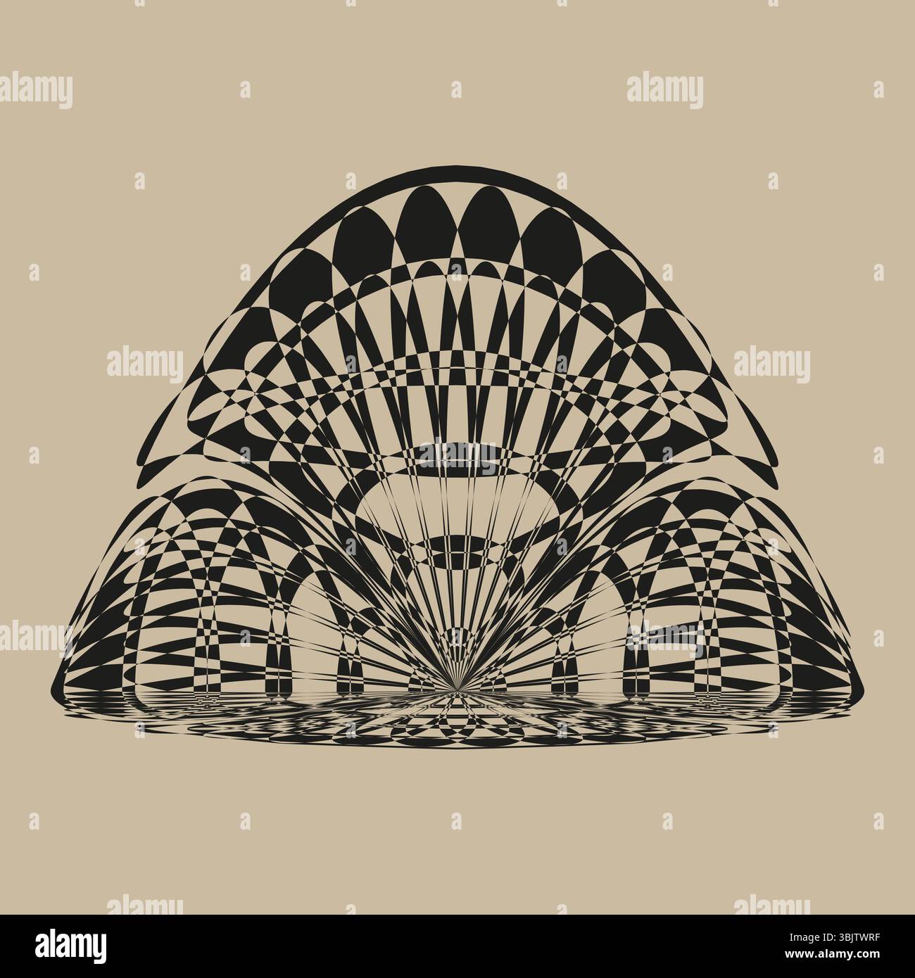 Östlicher Zierbogen. Komplexe Vektorkonstruktion. Stilisiertes Architekturelement. Dekoratives Muster. Stock Vektor