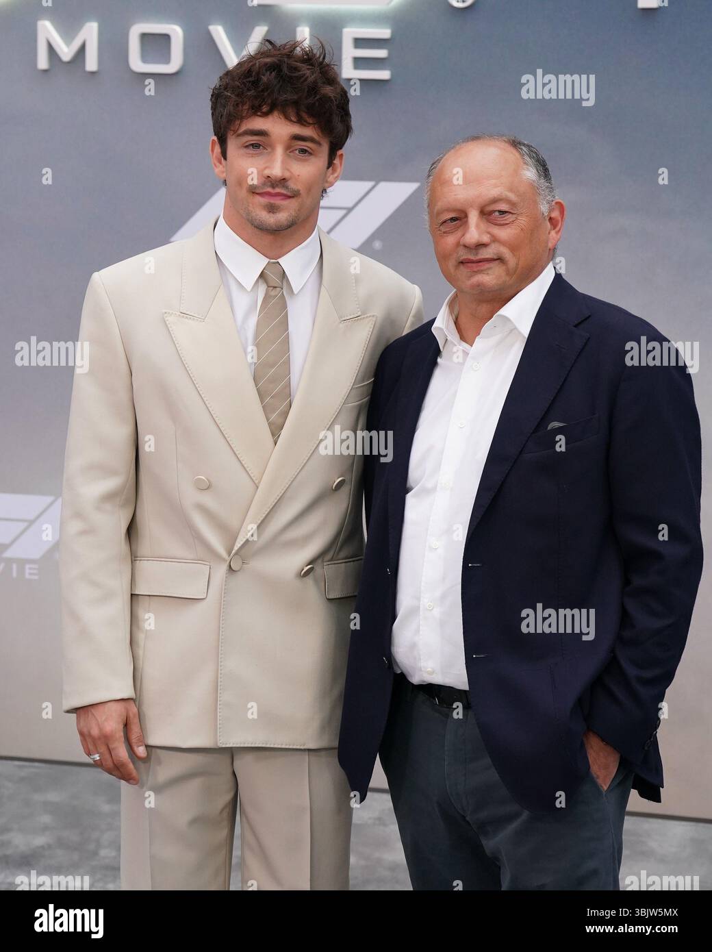 Ny. Juni 2025. Charles Leclerc, Frédéric Vasseur at Arranvals for F1: THE MOVIE Premiere, Times Square, New York, NY, 16. Juni, 2025. Quelle: Kristin Callahan/Everett Collection/Alamy Live News Stockfoto