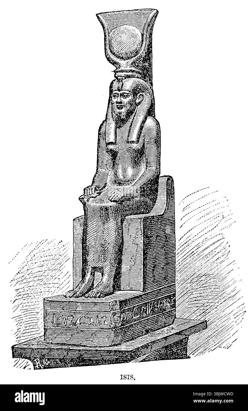 ISIS ägyptische Göttin der Fruchtbarkeit; Tochter von Geb; Schwester und Ehefrau von Osiris aus BUCH I Ägypten in Band 9, von Ridpath's Universeller Geschichte : ein Bericht über den Ursprung, den primitiven Zustand und die ethnische Entwicklung der großen Rassen der Menschheit und über die Hauptereignisse in der Entwicklung und dem Fortschritt des zivilisierten Lebens unter Menschen und Nationen, aus neueren und authentischen Quellen mit einer vorläufigen Untersuchung über die Zeit, den Ort und die Art des Beginns von Ridpath, John Clark, 1840-1900, veröffentlicht 1897 Stockfoto
