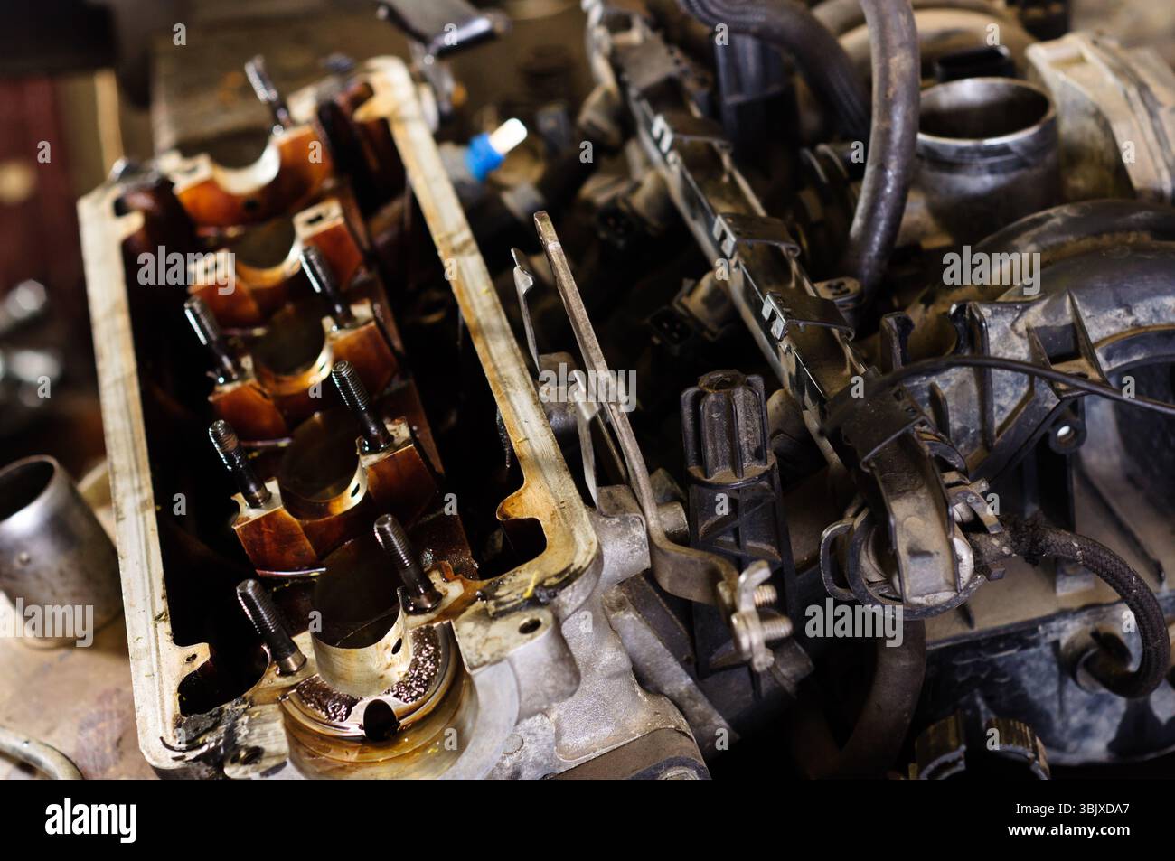 Nahaufnahme des Fahrzeuginnenraums Stockfoto