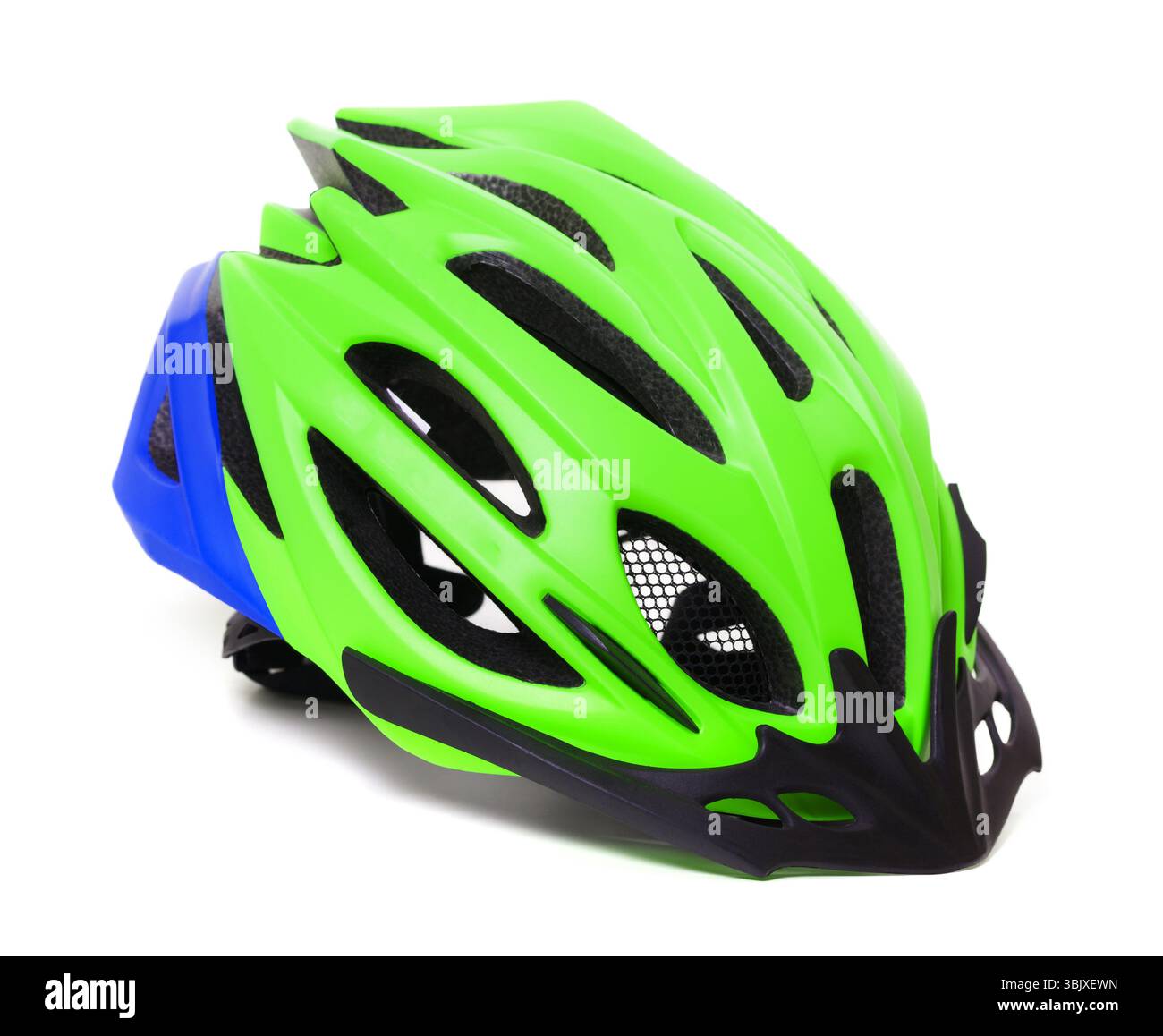Fahrrad Helm auf weißem Hintergrund Stockfoto