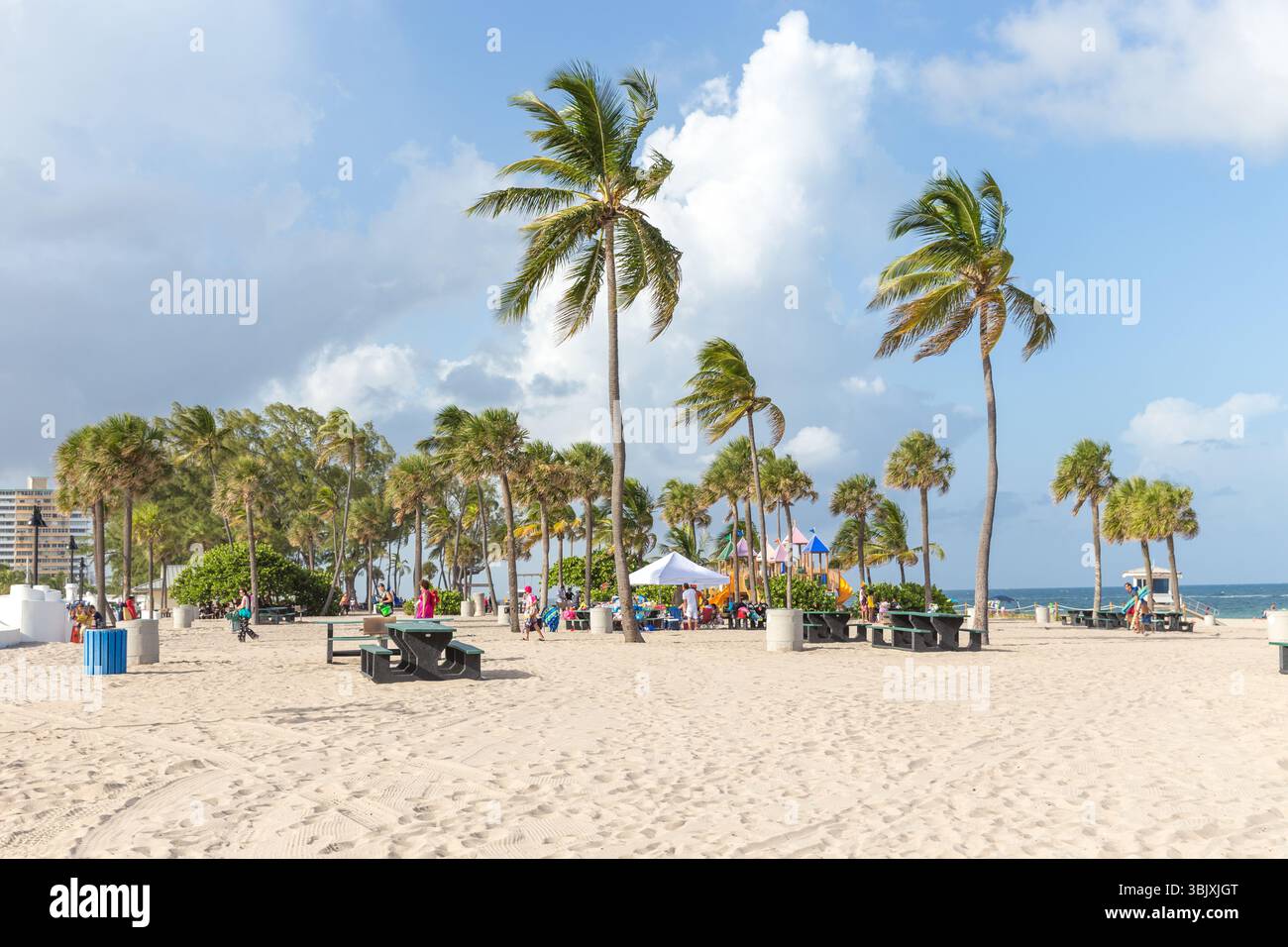 FORT LAUDERDALE, USA - 30. AUGUST 2014: Strand in Fort Lauderdale am 30. August 2014 in Fort Lauderdale Stockfoto