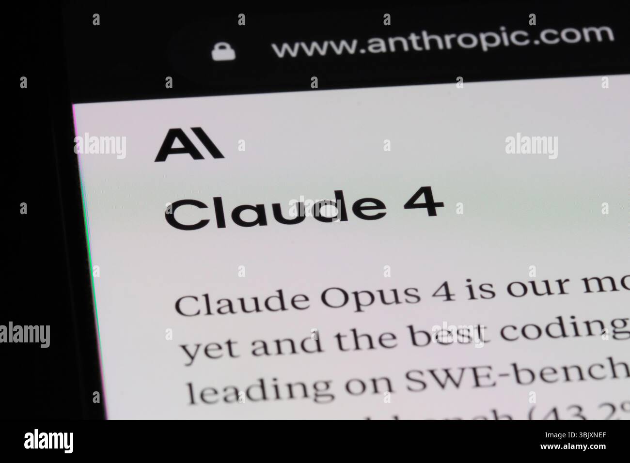 Shanghai, China-12. Juni 2025: Claude 4 AI-Modell Stockfoto