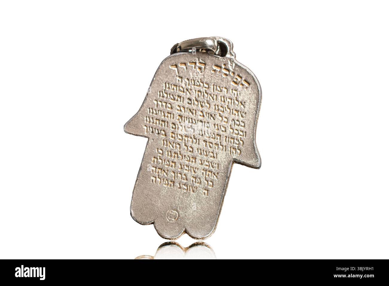 HAMSA Handamulett isoliert auf weiß, Nahaufnahme. Stockfoto