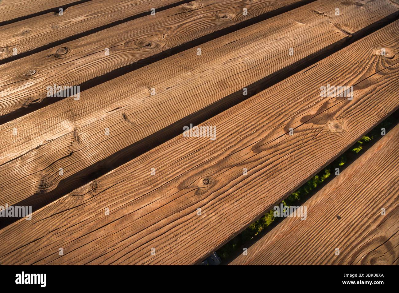 Nahaufnahme Foto von hölzernen Bodenplatten Stockfoto