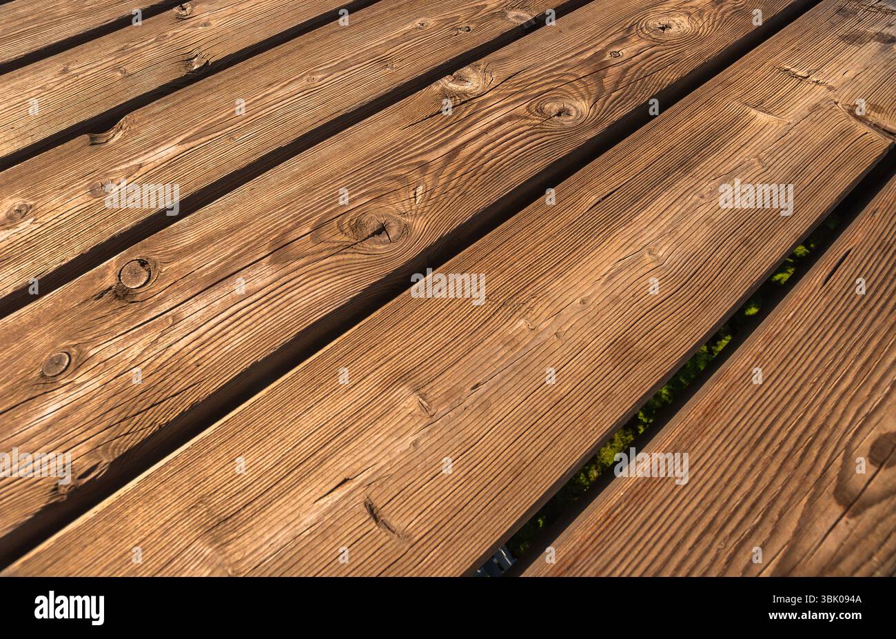 Nahaufnahme Foto von hölzernen Bodenplatten Stockfoto