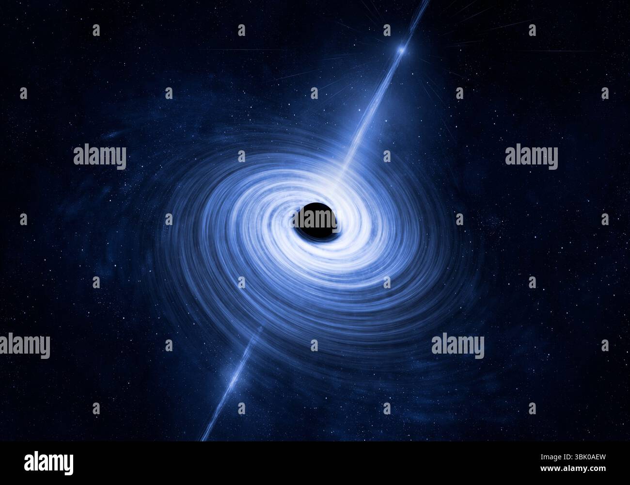 Schwarzes Loch im Weltall Stockfoto