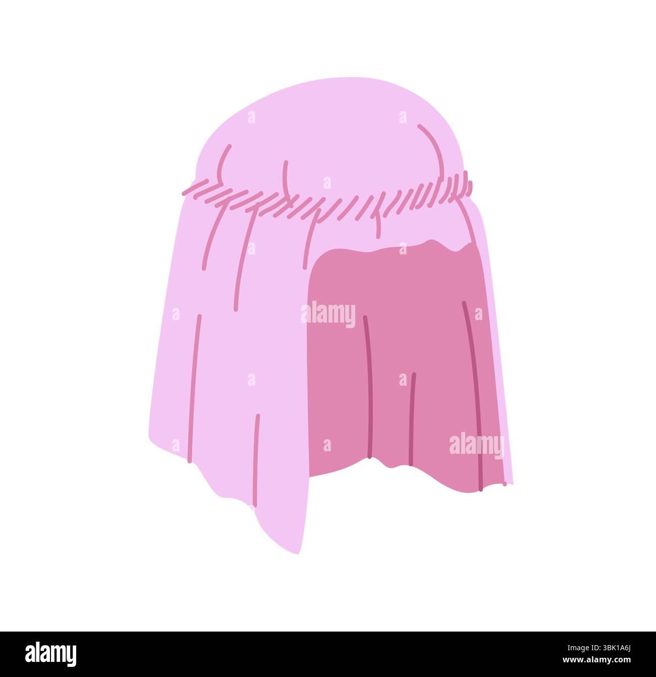 Keffiyeh Hut mit Band. Muslimischer Kopf Schal Mode Accessoire Cap Kleidung technische Illustration. Vektor-Kopfbedeckung für Männer, Frauen, Unisex-Stil, flache Vorlage CAD-Modell Skizze Umriss isoliert Stock Vektor