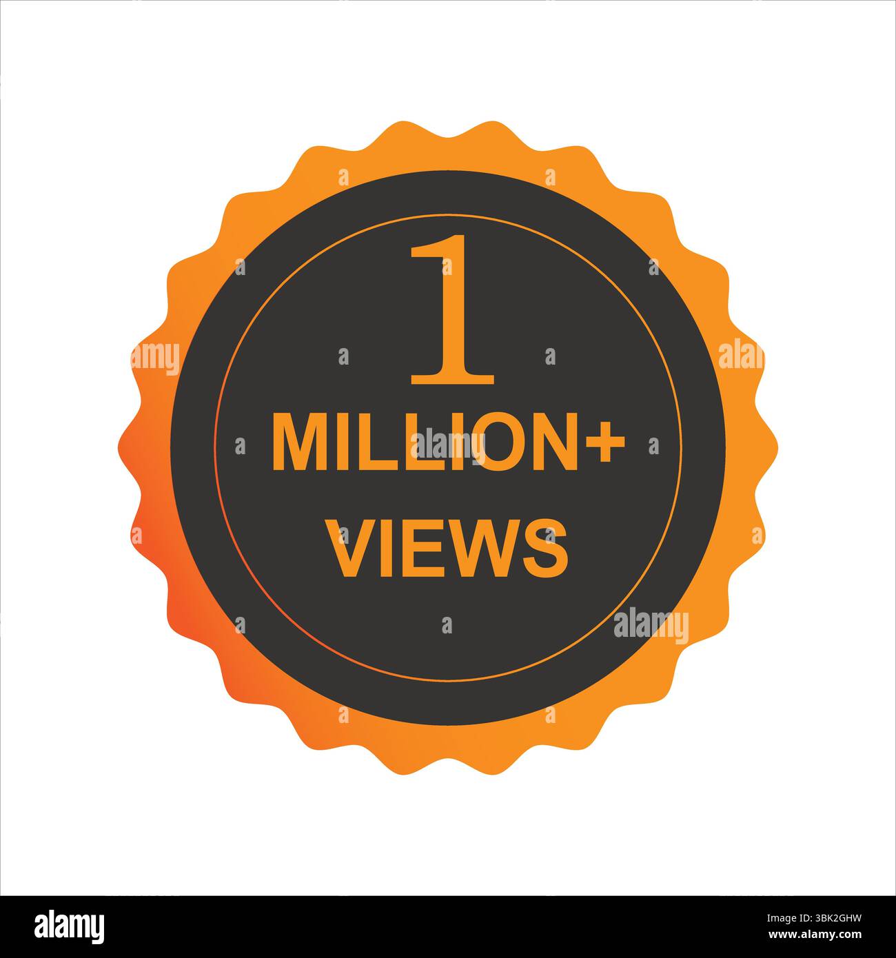 1 Million Aufrufe Feier Vektor mit Dankeschön und Glückwunsch Nachricht. Kreisförmiges Hintergrunddesign für Post in sozialen Medien. Stock Vektor