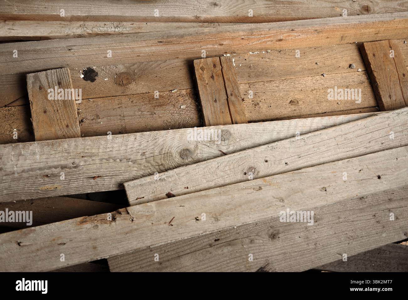 Nahaufnahme mit industrieller Holzstruktur Stockfoto