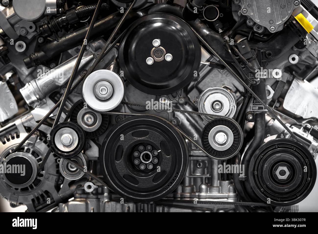 Detail-Foto von einem sauberen Automotor Stockfoto