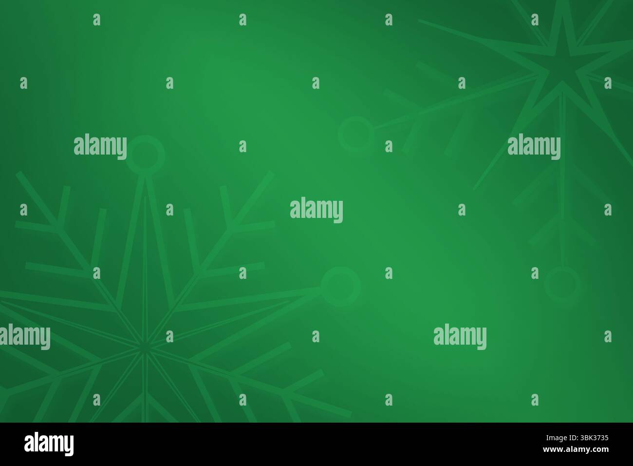 Grüner Schneeflocken-Hintergrund Stockfoto