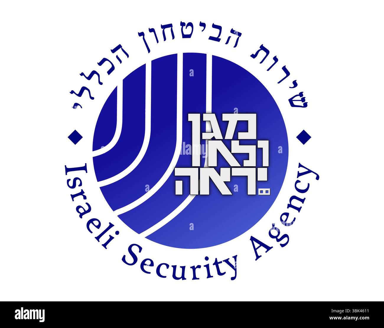 Shin Bet – Logo der israelischen Sicherheitsbehörde Stockfoto