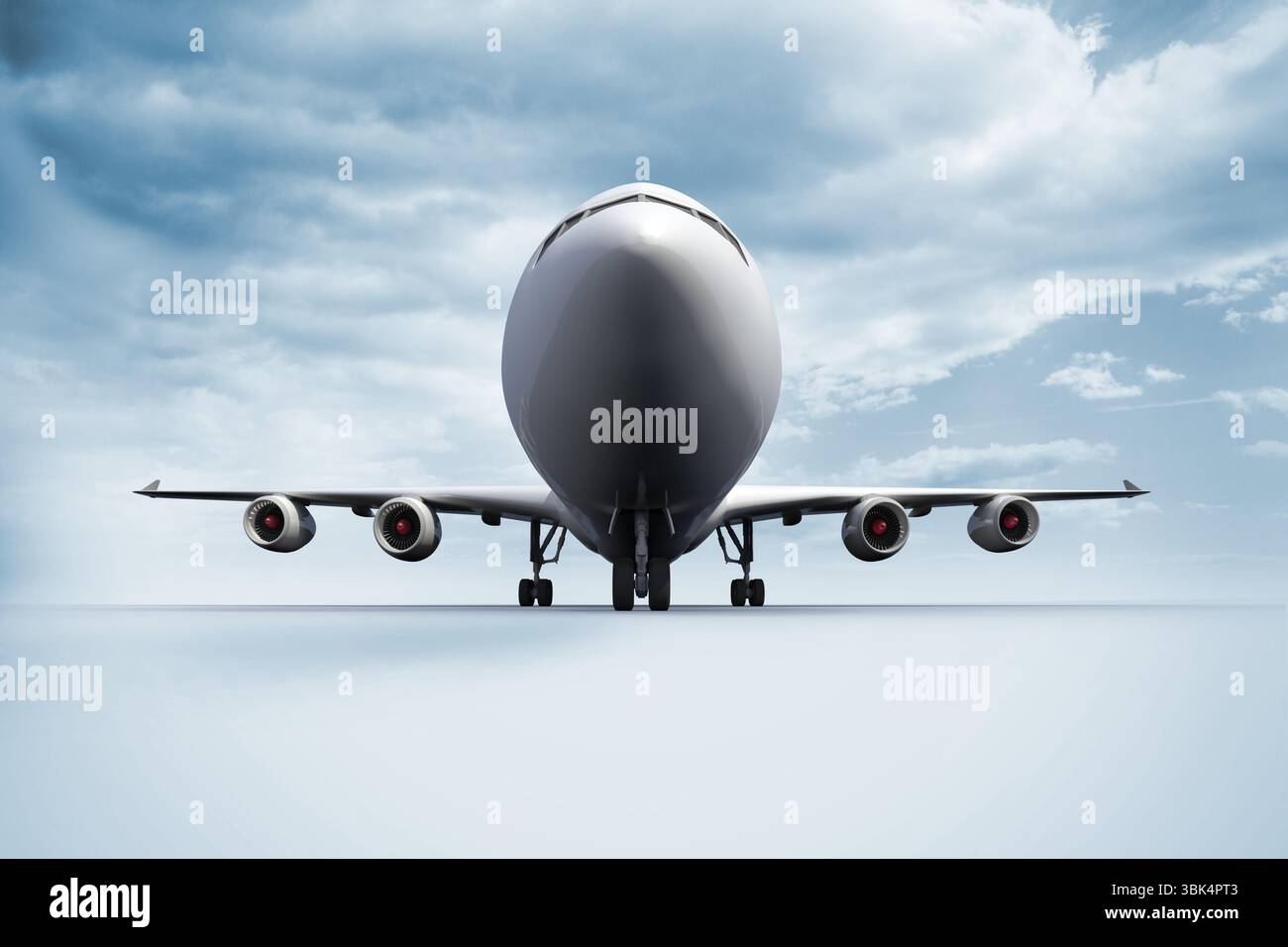 3D Flugzeug stehen auf weißem Grund Stockfoto
