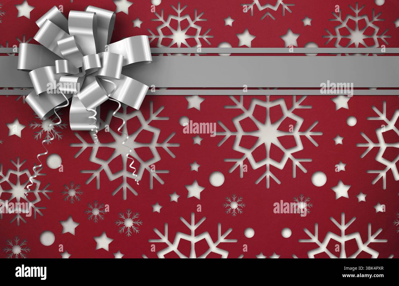 Weihnachtspapier mit Schleife Stockfoto