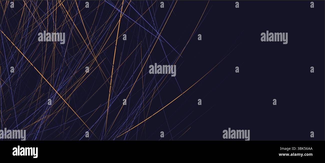 Dunkler Hintergrund mit farbigen Linien und Platz für Text oder Bilder, der abstrakte Trends und technologische Trends reflektiert. Stock Vektor