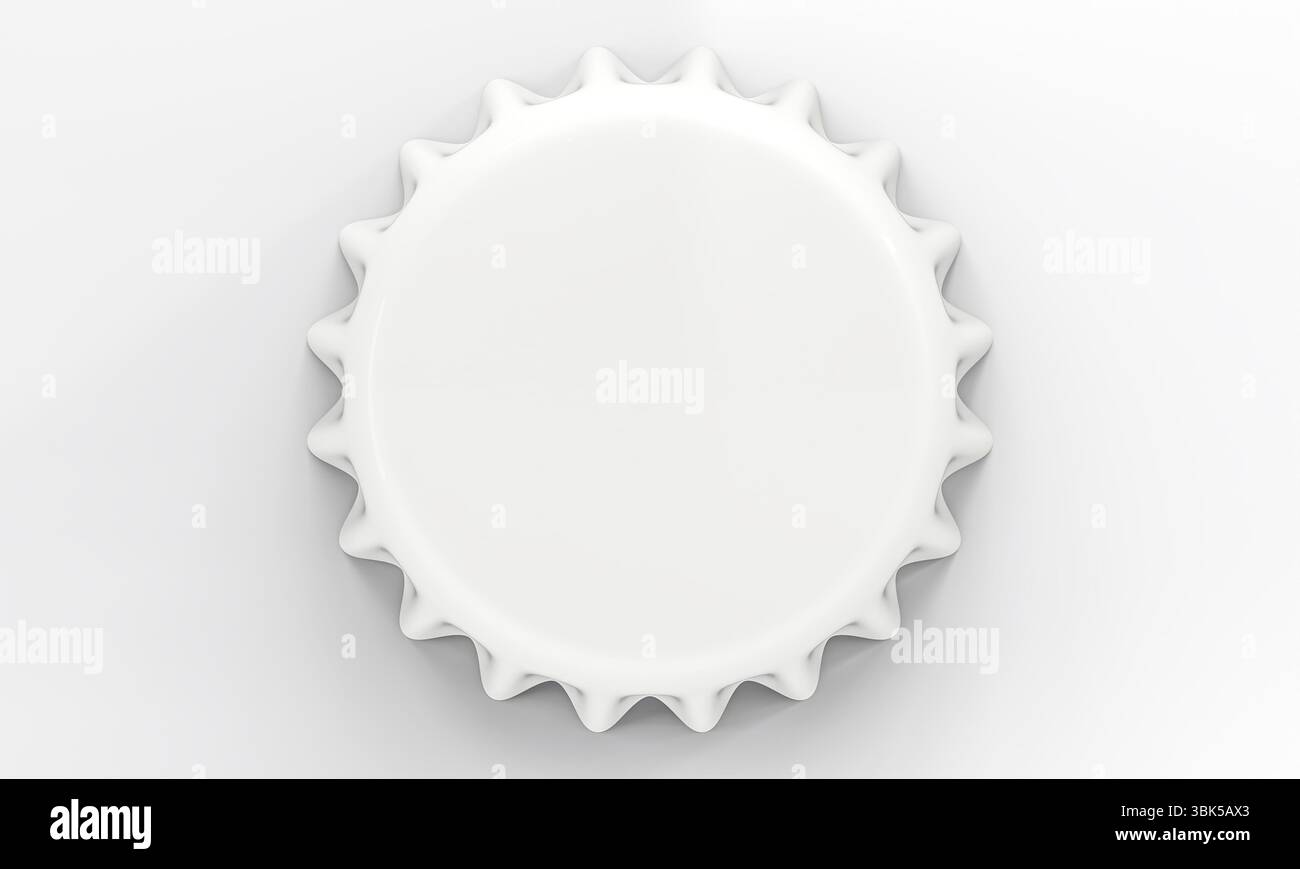 Weiße Metallflasche 3D auf weißem Hintergrund Stockfoto