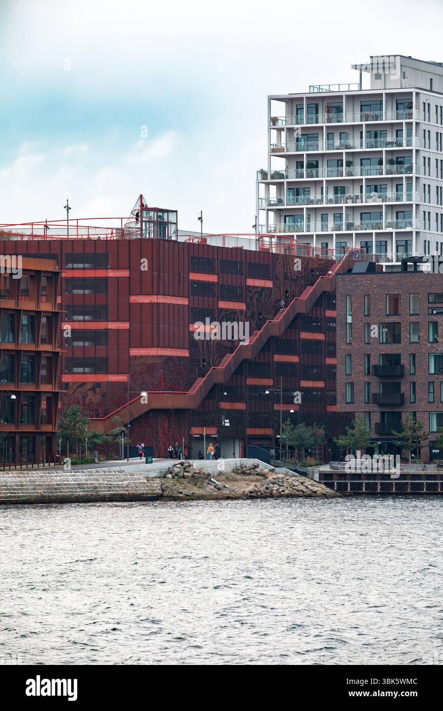 P-hus Lüders Parkhaus Fassade, Nordhavn, Kopenhagen – Stadtarchitektur auf der Helsinki Stockfoto