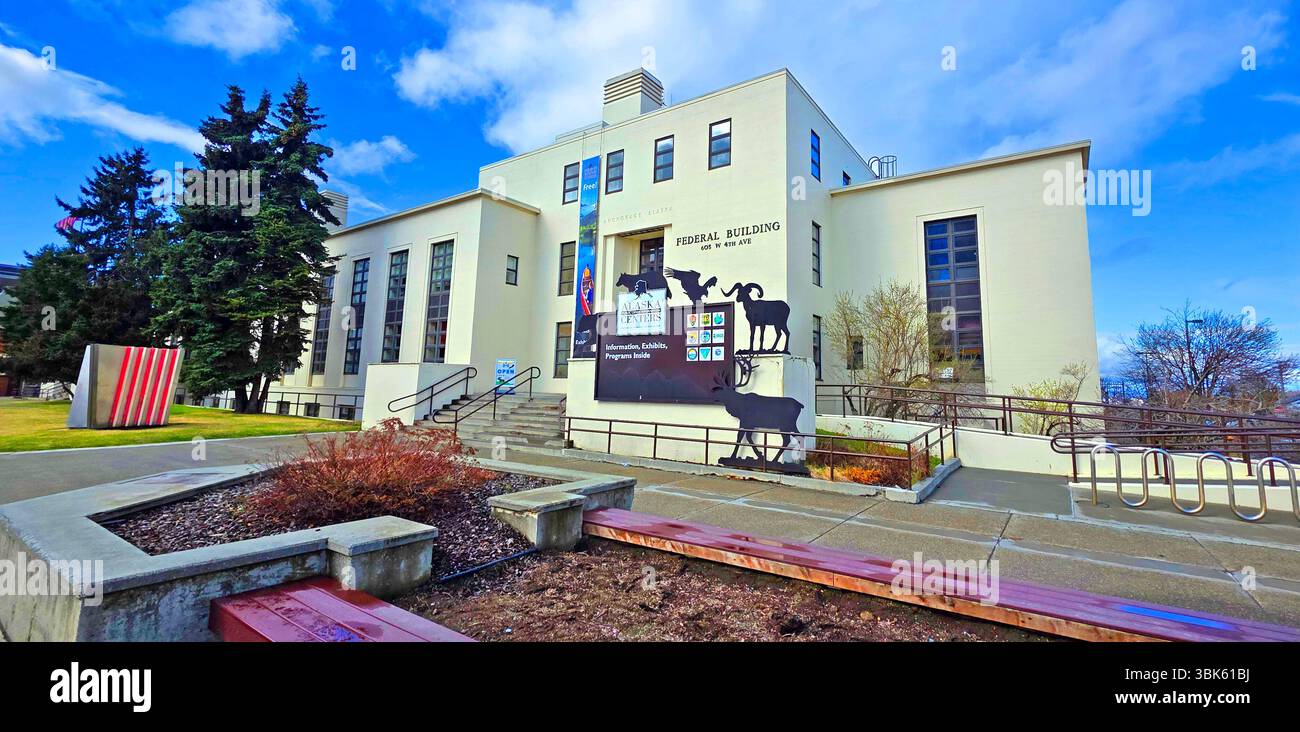 Federal Building Anchorage Alaska AK USA. Erstellt 05.20.25 Stockfoto