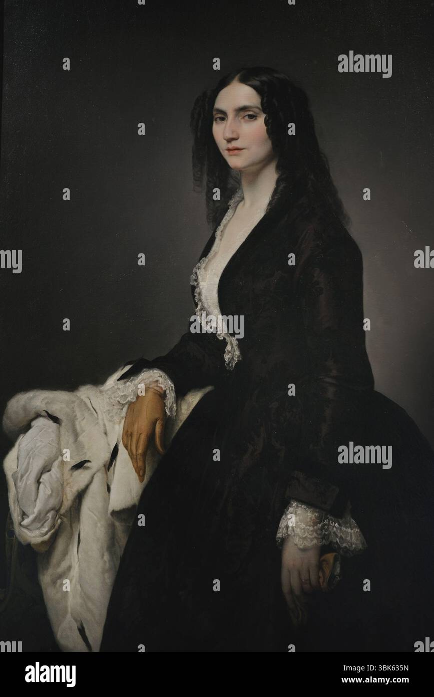 Francesco Hayez (1791-1882). Italienischer Maler. Porträt von Matilde Juva-Branca, 1851. Öl auf Leinwand. Moderne Kunstgalerie, Mailand, Italien. Stockfoto