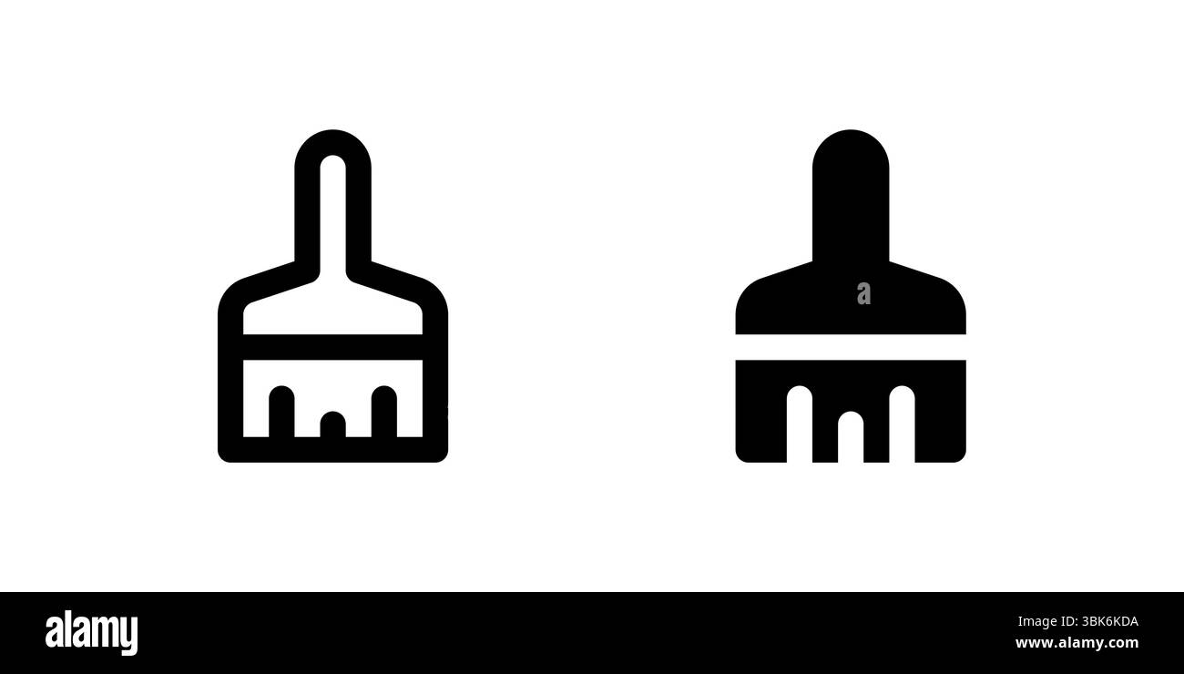 Pinselsymbole für Dekorationen, Wandmalereien oder künstlerische Projekte. Stock Vektor