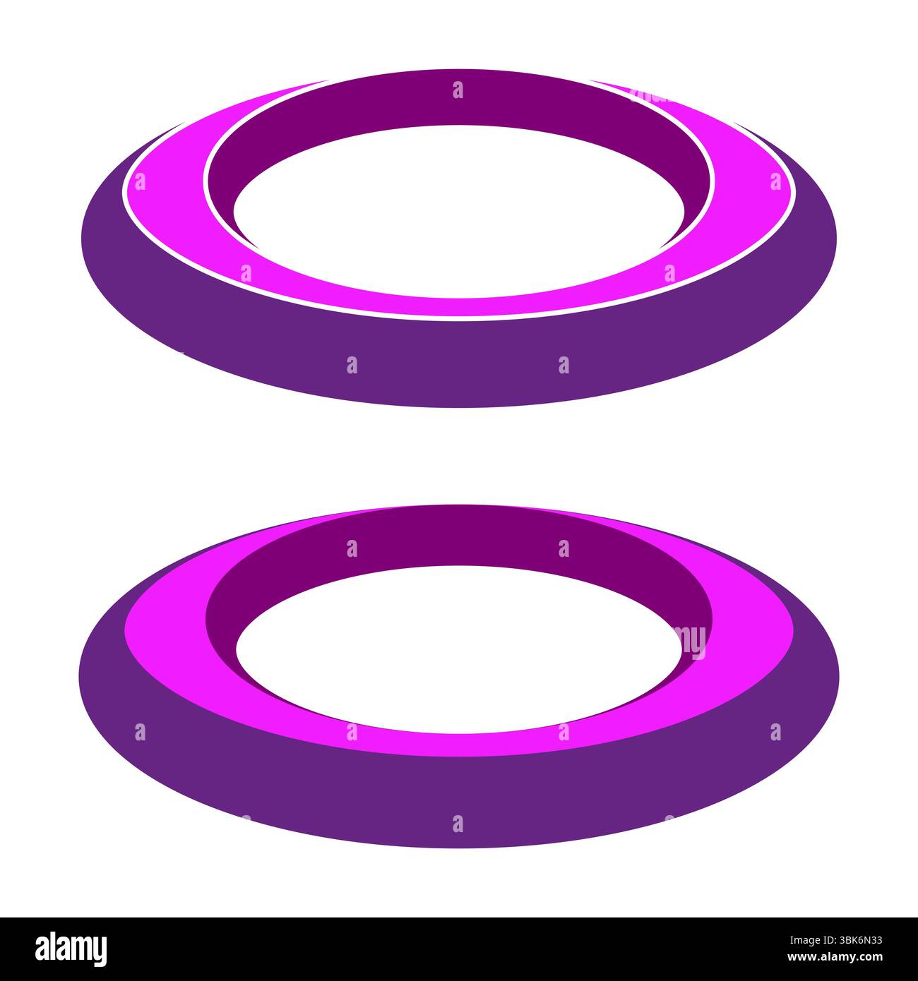 Symbol für Ringform. Violetter rosafarbener Vektor. Kreisförmiges abstraktes Layout. Minimalistische moderne Form. Stock Vektor