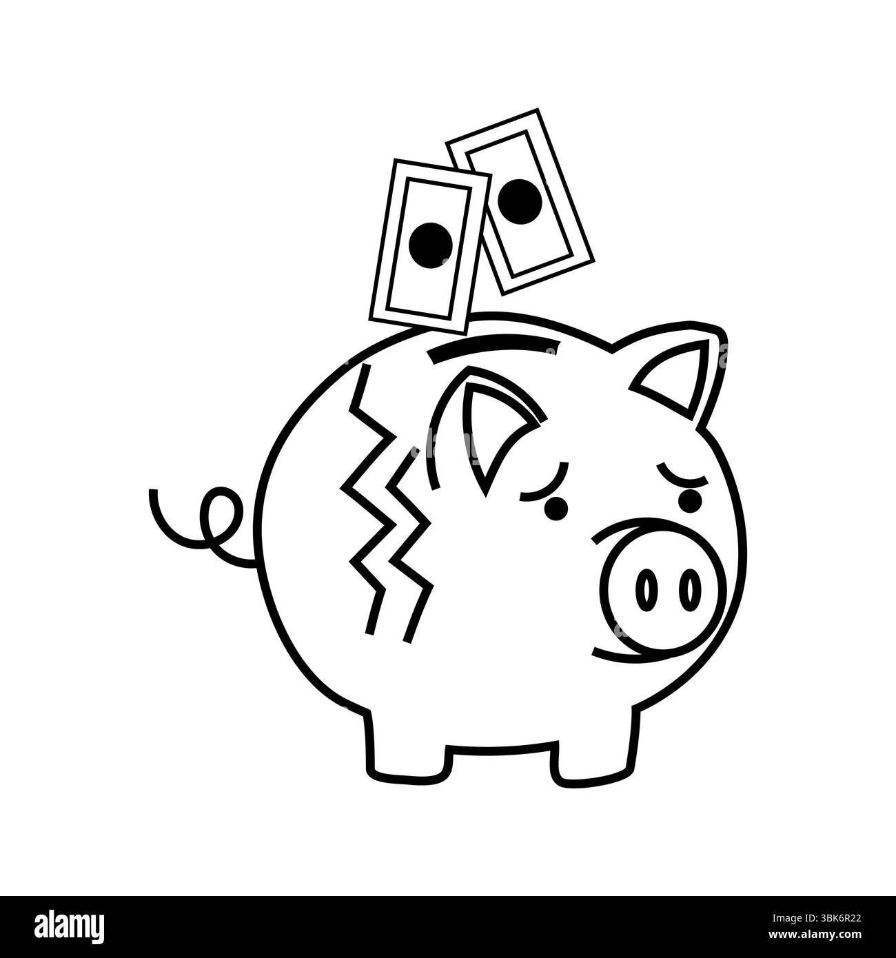 Spargeld. Finanzierungskonzept für Einsparungen. Abbildung mit Bargeld. Vektor-Zahlungssymbol. Stock Vektor