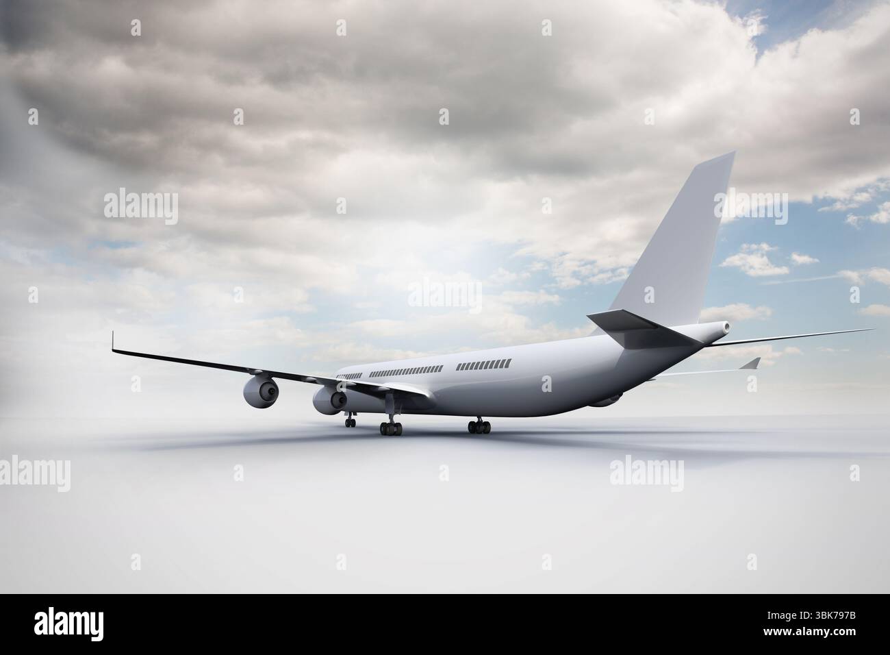 3D Flugzeug stehen auf weißem Grund Stockfoto