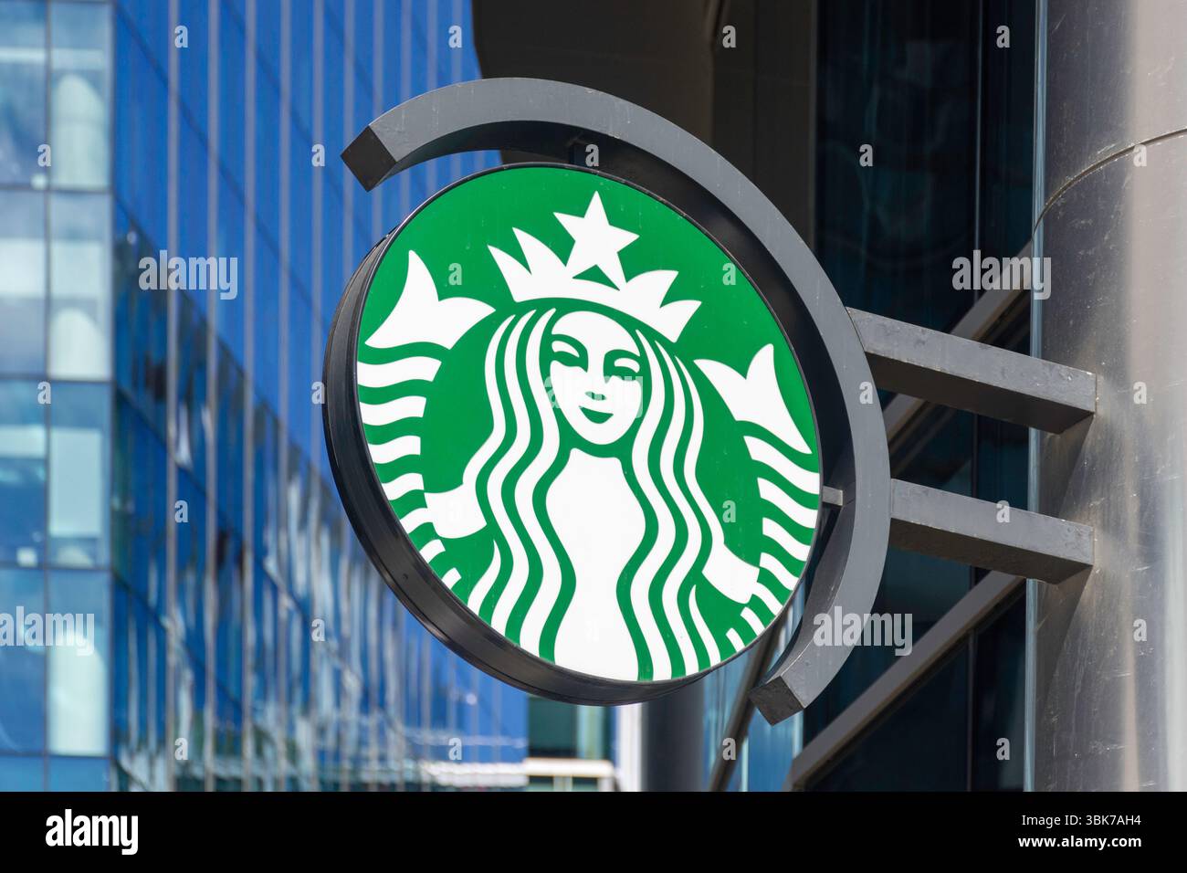 Starbucks Coffee Shop, Olivia Centre, Olivia Star, aleja Grunwaldzka, Oliwa, Gdańsk, Woiwodschaft Pommern, Republik Polen Stockfoto