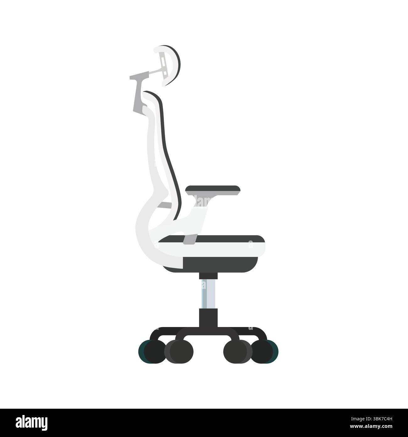 Ergonomischer Stuhl isoliert auf weißem Hintergrund. Vektorabbildung Stock Vektor