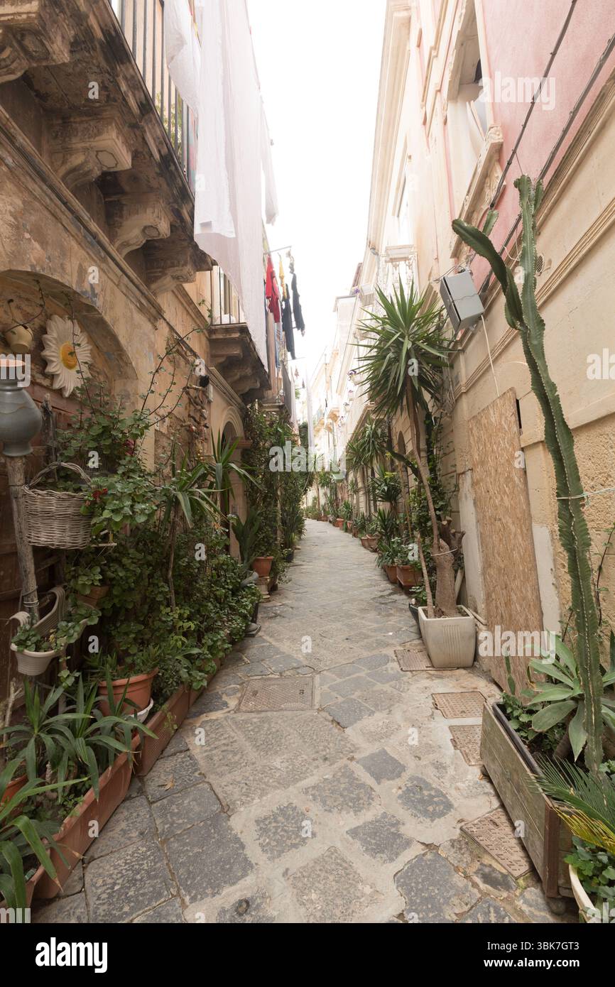 Syrakus, Sizilien, Italien, Gasse Stockfoto