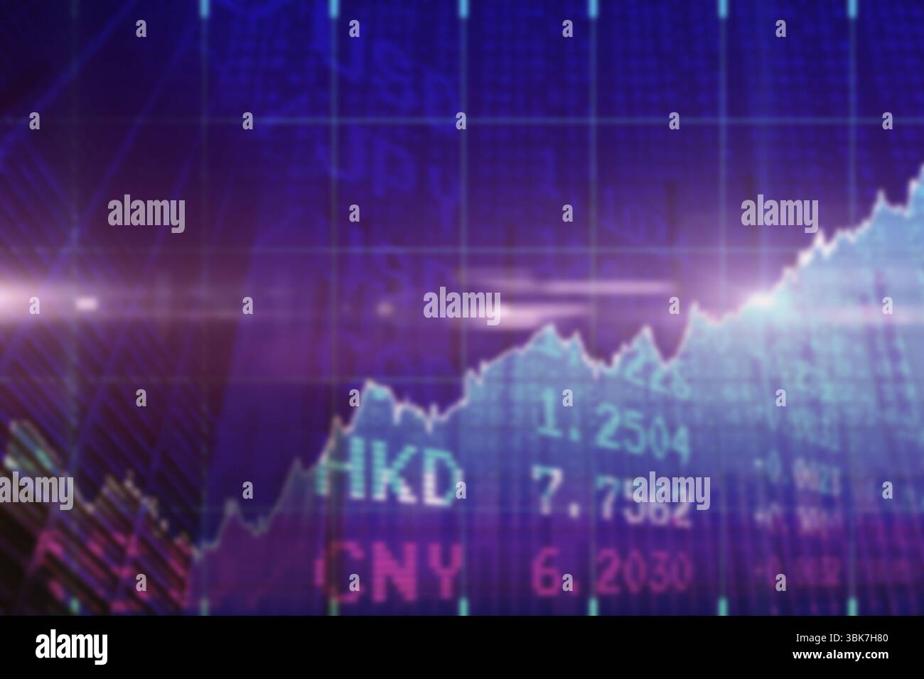Finanzdiagramm mit Fortschrittsanzeige Stockfoto