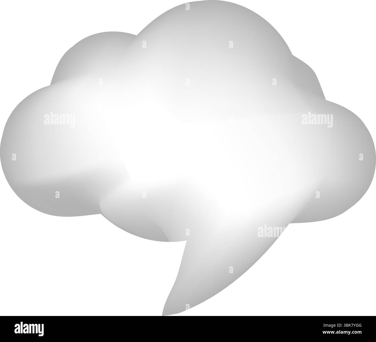 3D Cloud Speech Bubble Symbol – Kommunikations- und Chat-Symbol Stock Vektor