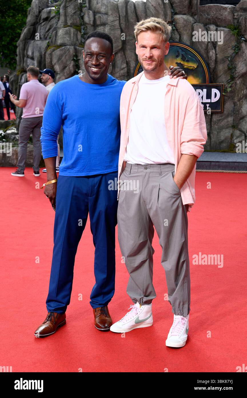 Jerry Kwarteng und Frederic Heidorn bei der Premiere des Kinofilms Jurassic World: Rebirth / Jurassic World: Die Wiedergeburt im Zoo Palast. Berlin, 18.06.2025 *** Jerry Kwarteng und Frederic Heidorn bei der Premiere des Films Jurassic World Rebirth Jurassic World die Wiedergeburt im Zoo Palast Berlin, 18 06 2025 Foto:Xn.xKubelkax/xFuturexImagex jurassic berlin 5728 Stockfoto