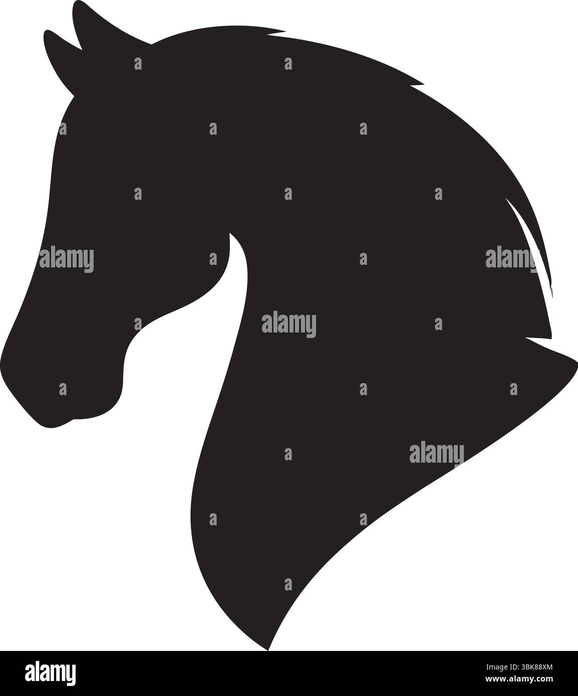 Pferd Kopf Silhouette Vektor, Schwarzes Tier Clipart, Isolierte Outline Art, Einfaches Design, Reitersymbol, Farm Mammal, Profil, Elegant, Minimal, Logo Stock Vektor Pferd Kopf Silhouette Vektor, Schwarzes Tier Clipart, Isolierte Outline Art, Einfaches Design, Reitersymbol, Farm Mammal, Profil, Elegant, Minimal, Logo Stock Vektor