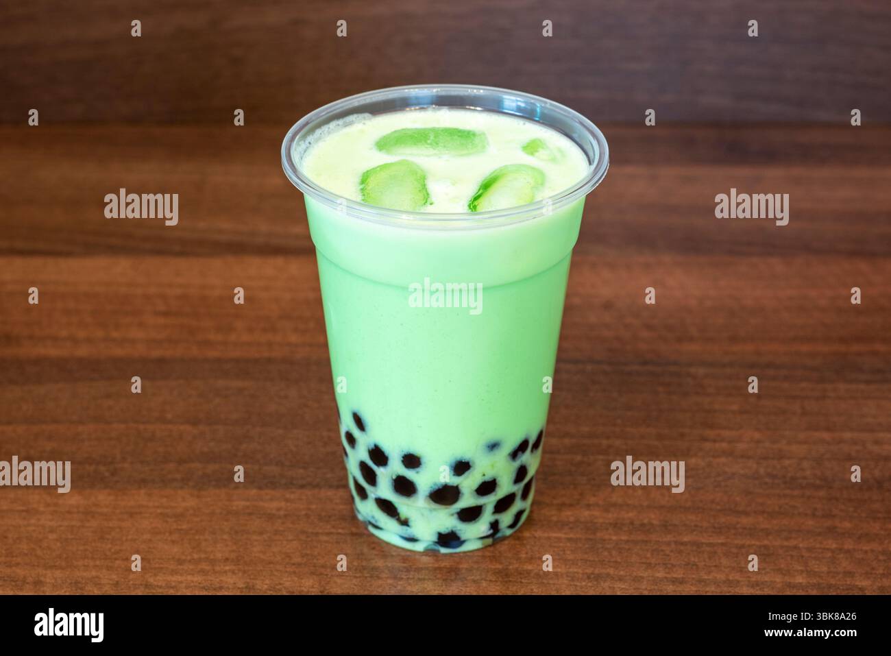 Asiatischer Honig-Melonen-Milchtee mit Tapiokaperlen Stockfoto