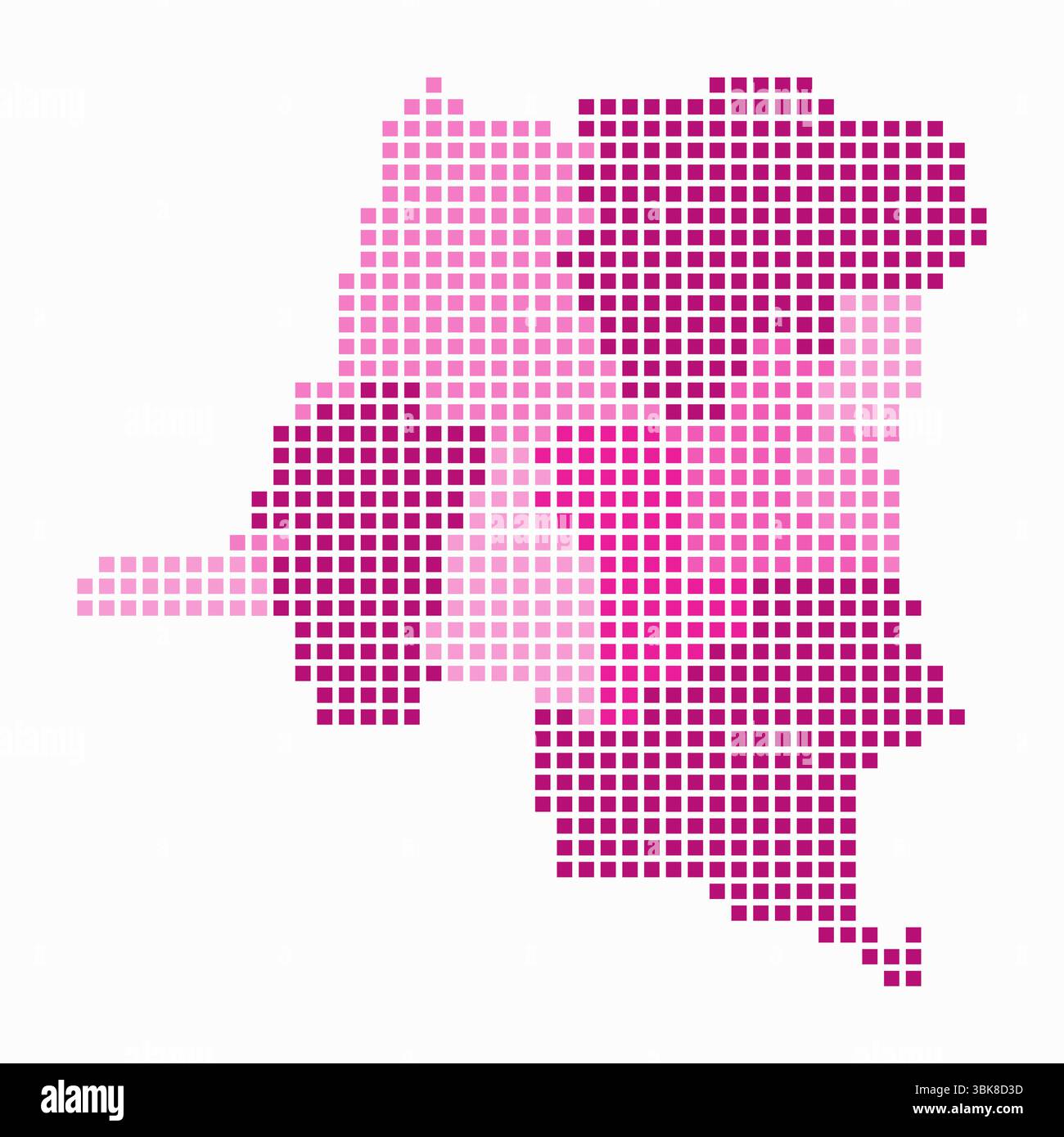Demokratische Republik Kongo gepunktete Karte. Digitale Landkarte des Landes auf weißem Hintergrund. Stock Vektor