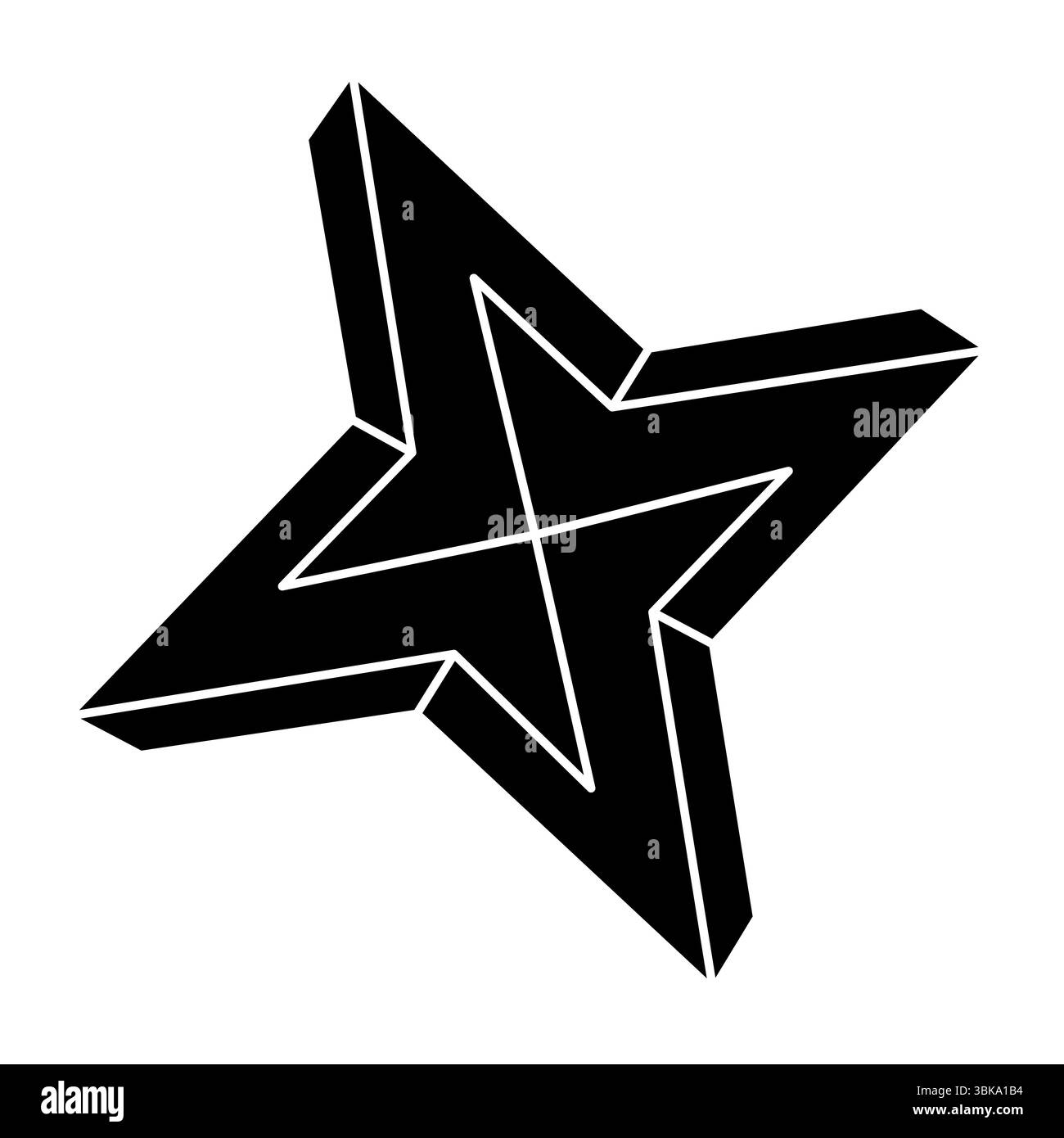 Unmögliche optische Täuschungsform. Optisches Kunstobjekt. Figur mit heiliger Geometrie. Stock Vektor