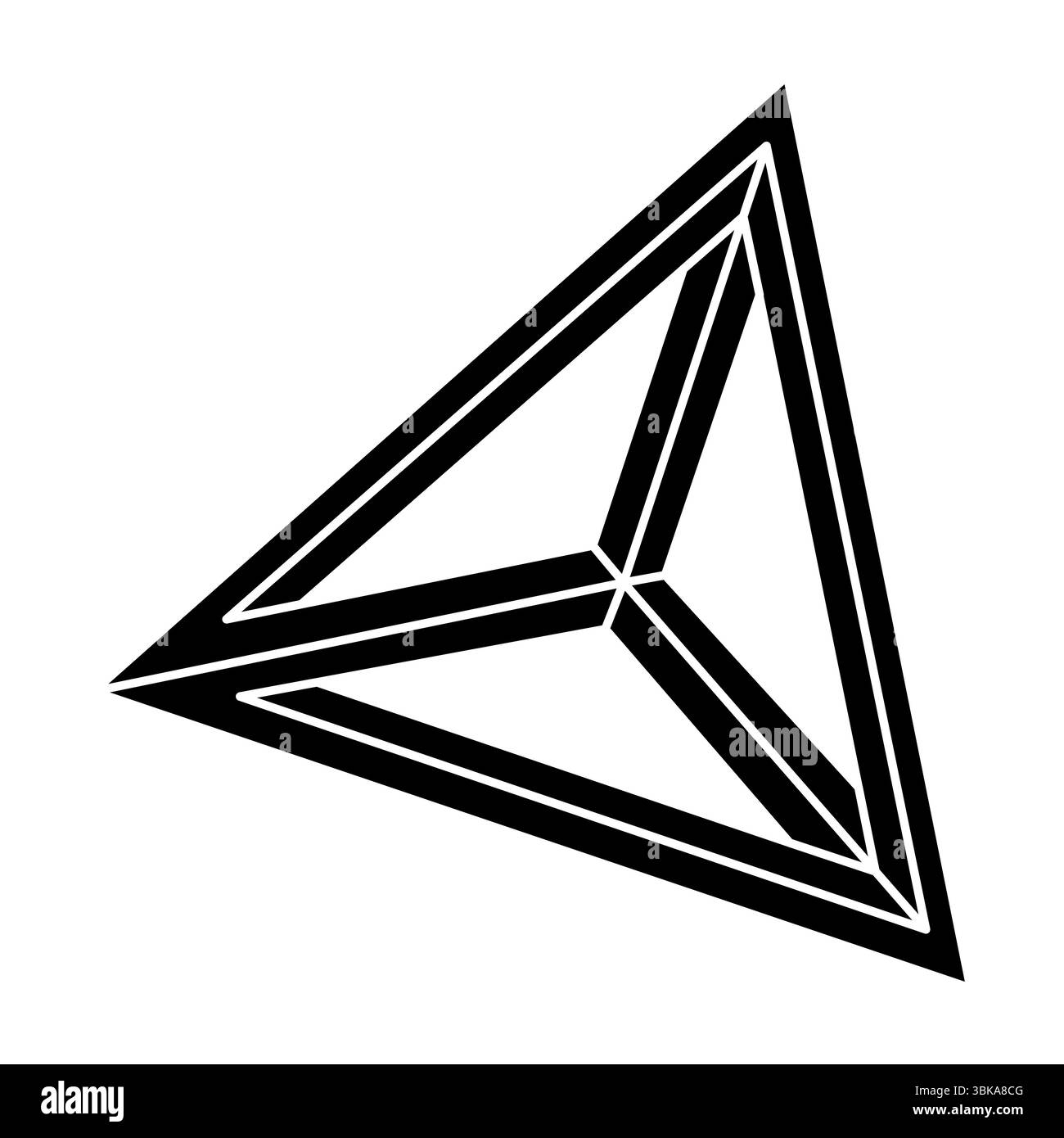 Unmögliche Form. Heilige Geometrie. Optische Illusionsfigur. Abstraktes ewiges geometrisches Objekt. Optische Kunst. Stock Vektor