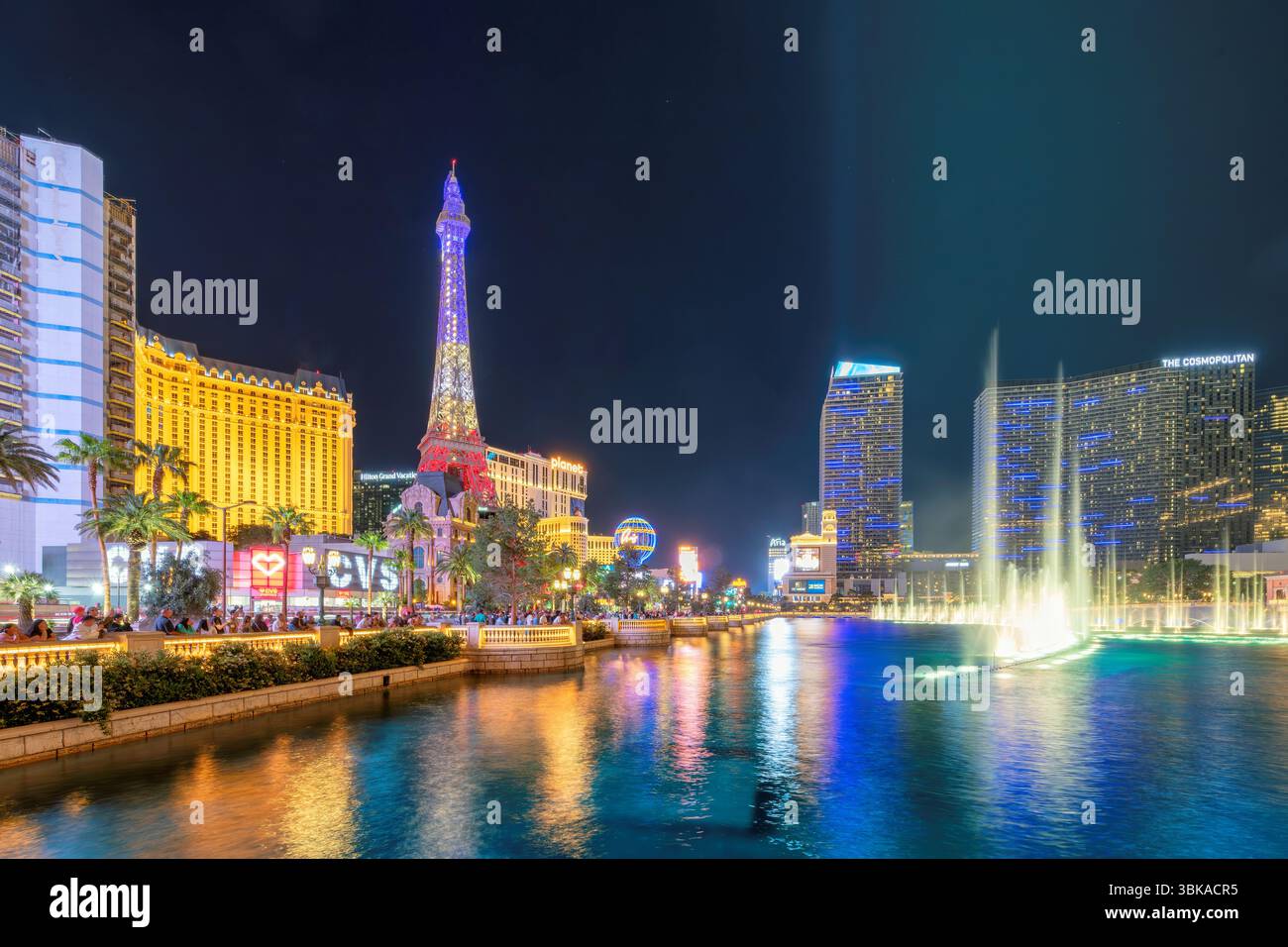 Las Vegas Strip wie bei Nacht in Las Vegas, Nevada. Stockfoto