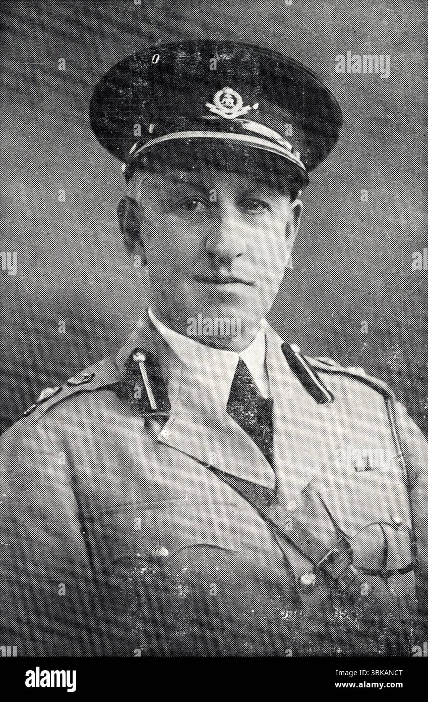 Porträt von Mr. S. Shuel, stellvertretender Polizeikommissar der östlichen Provinzen, Enugu. Aus einem gedruckten Beispiel, das im Nigeria Police HQ in Lagos, im Nigeria Police Magazine, vom Dezember 1948 bis 1950 veröffentlicht wurde. Stockfoto