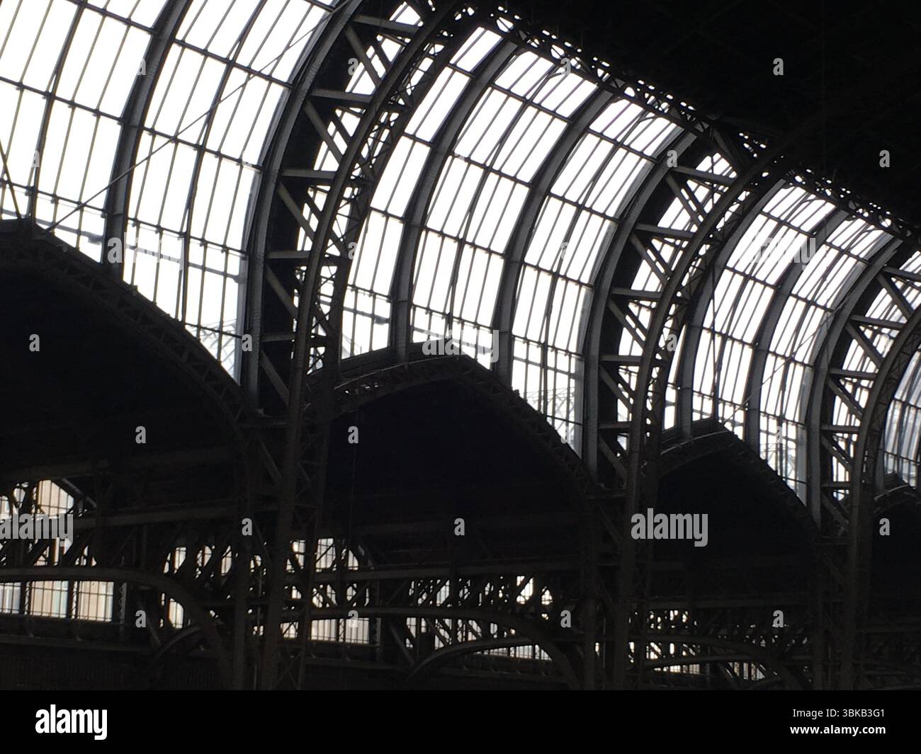 Dramatische Aufnahmen von Hamburger Zügen – S-Bahn-/ICE-Einheiten und Vintage-DB-Schienenfahrzeugen vor der Kulisse von städtischen Bahnhöfen, Gleisen und Stahl unter weichem Winterlicht Stockfoto