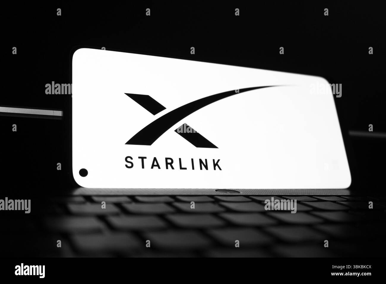 Starlink-Logo auf dem Smartphone-Bildschirm. Indonesien - 25. August 2024 Stockfoto