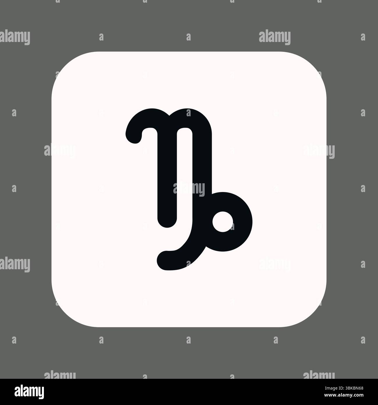 Zodiac-Horoskop. Symbol des astrologischen Steinbocks. Stilisiertes Sternzeichen esoterisch. Einfache Darstellung des Linienvektors Stock Vektor