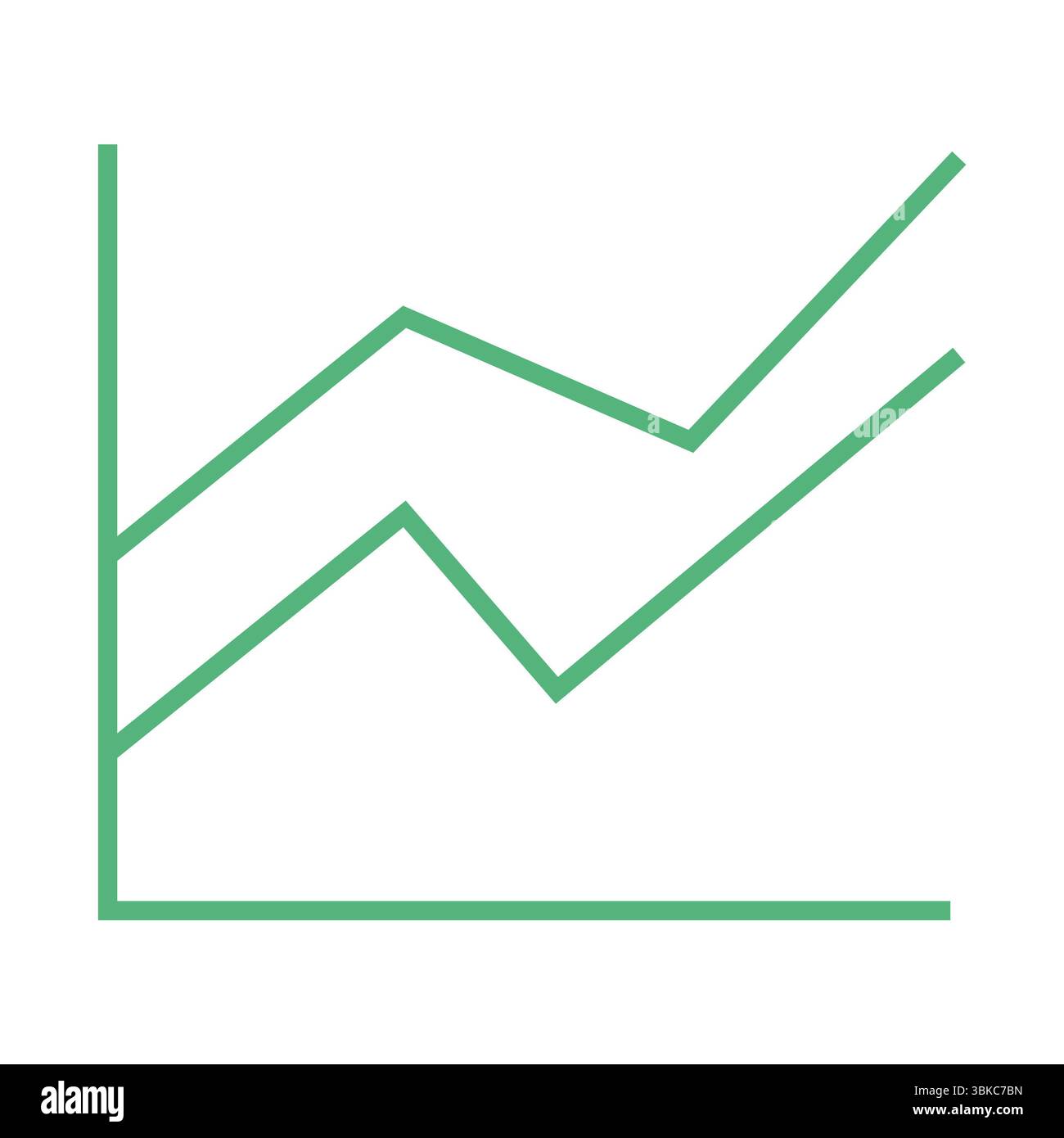 Digital generiertes Bild des grünen Liniendiagramms Stockfoto