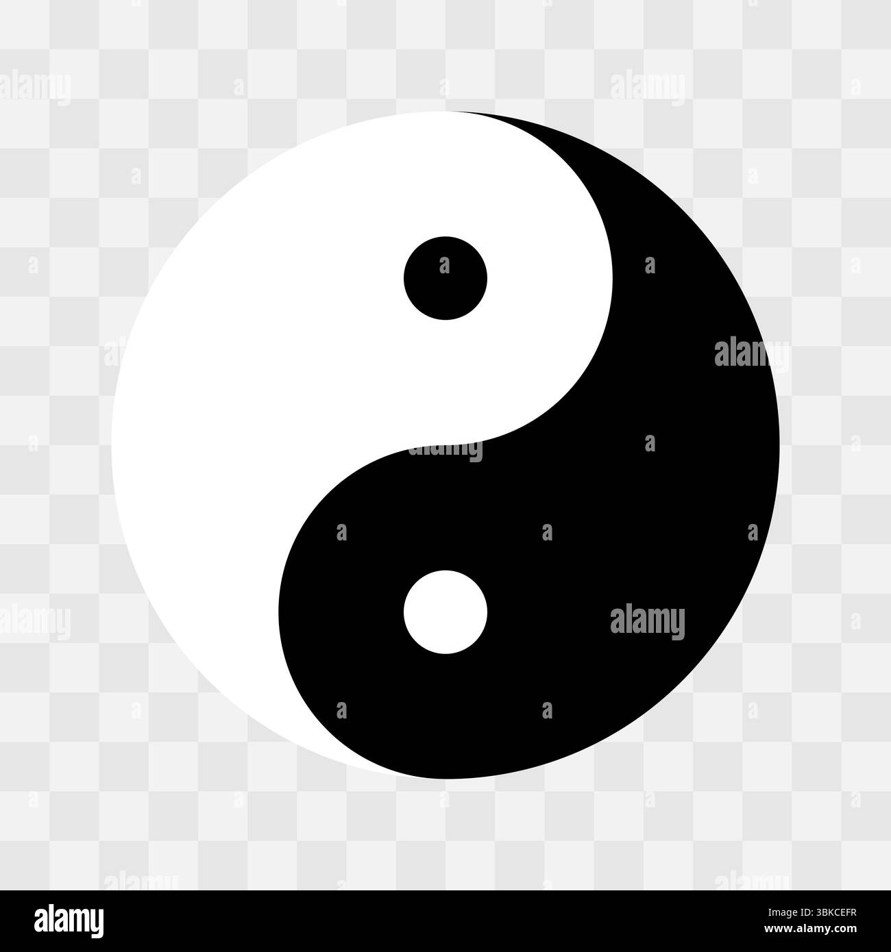 Dieses Design veranschaulicht das Yin- und Yang-Symbol und zeigt zwei ineinander greifende Formen, die gegensätzliche Kräfte darstellen. Die schwarz-weiße Hälfte verkörpert Balance und Harmonie im Leben. Stock Vektor
