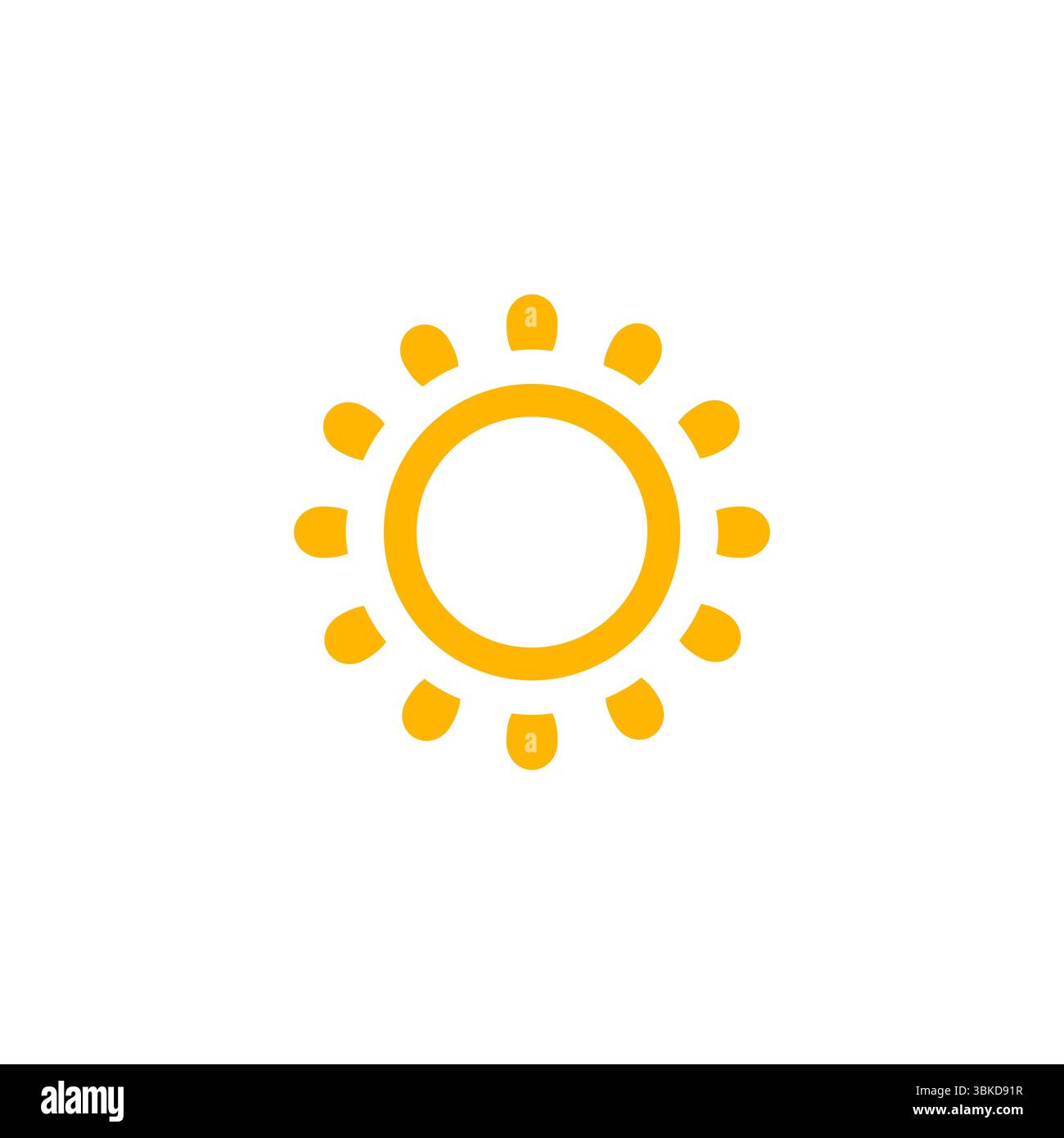 Minimales Sonnensymbol Mit Ringmitte. Ideal für die Benutzeroberfläche am Morgen, Solstice-Themen, Wetter-Apps und wärmebezogene Digital Signs. Brillanter, Sauberer Look. Vektor Stock Vektor