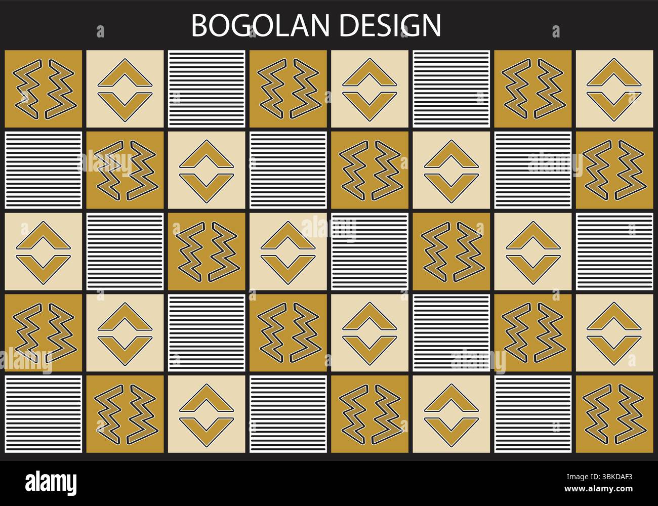 Motivdesign Bogolan Stock Vektor